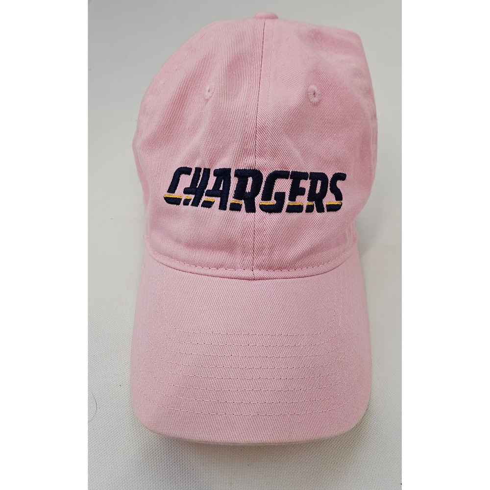 Vtg NFL Los Angeles Chargers Hat Pink Adjustable Baseball‎ Cap Navy Gold Logo